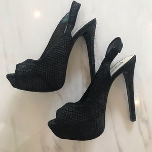 Steve Madden Snake Skin Slingback Stilettos